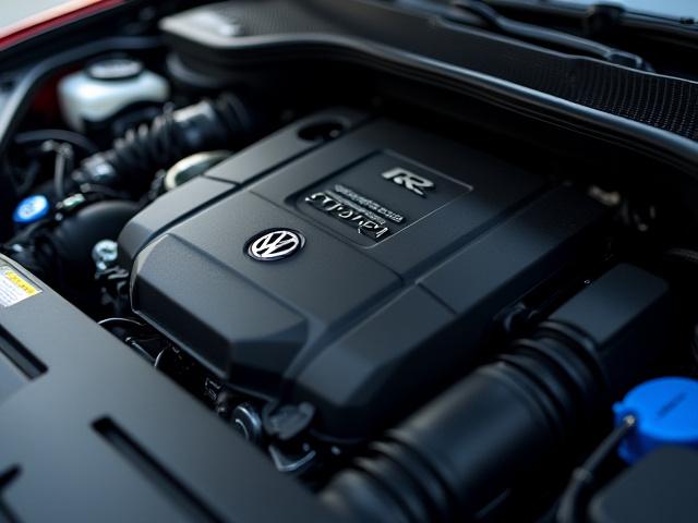 Motor de VW Golf R con detalles de ECU remapeada